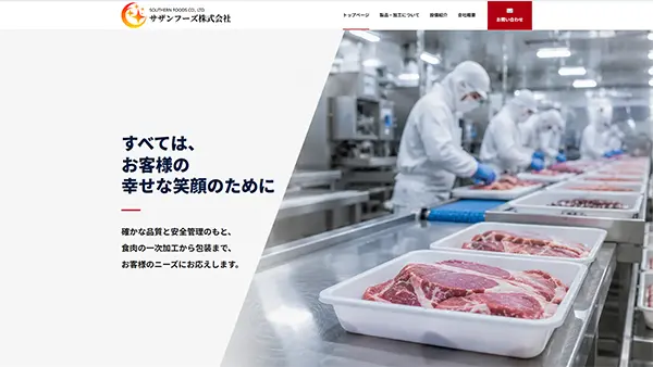 食肉卸業のホームページ制作実績